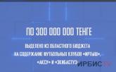 По 300 000 000 тенге выделено из областного бюджета на содержание футбольных клубов «Иртыш», «Аксу» и «Экибастуз»